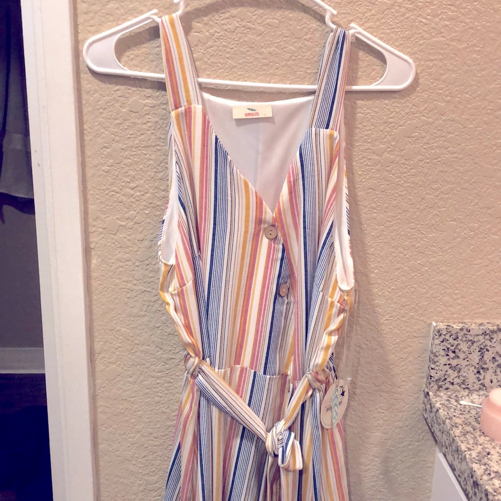 Hummingbird Multicolored striped romper